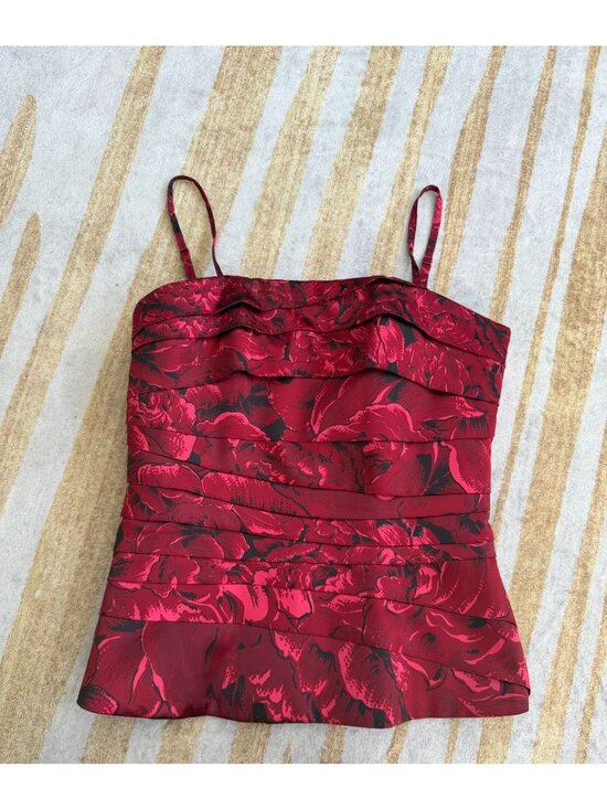 White House Black Market Tops - WHITE HOUSE BLACK MARKET Red Corset Style Tank Top Size 0